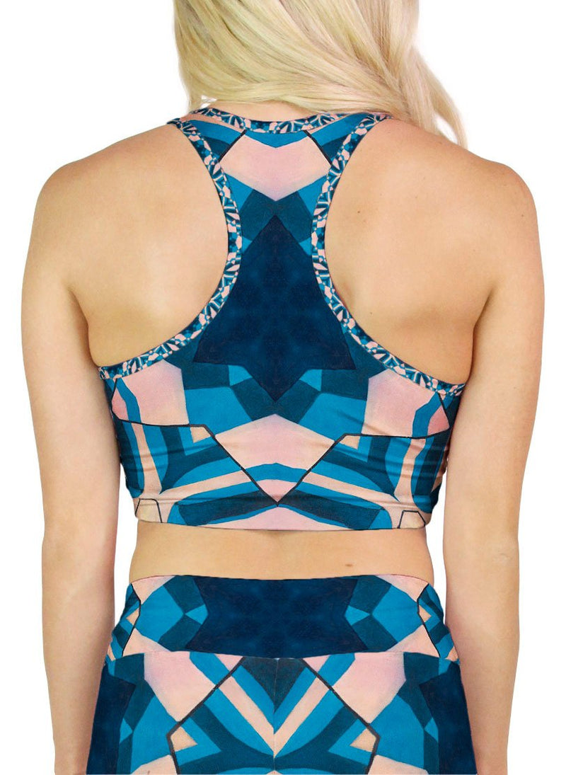 Frosted Fuck-Spokes Patterned Racerback Crop