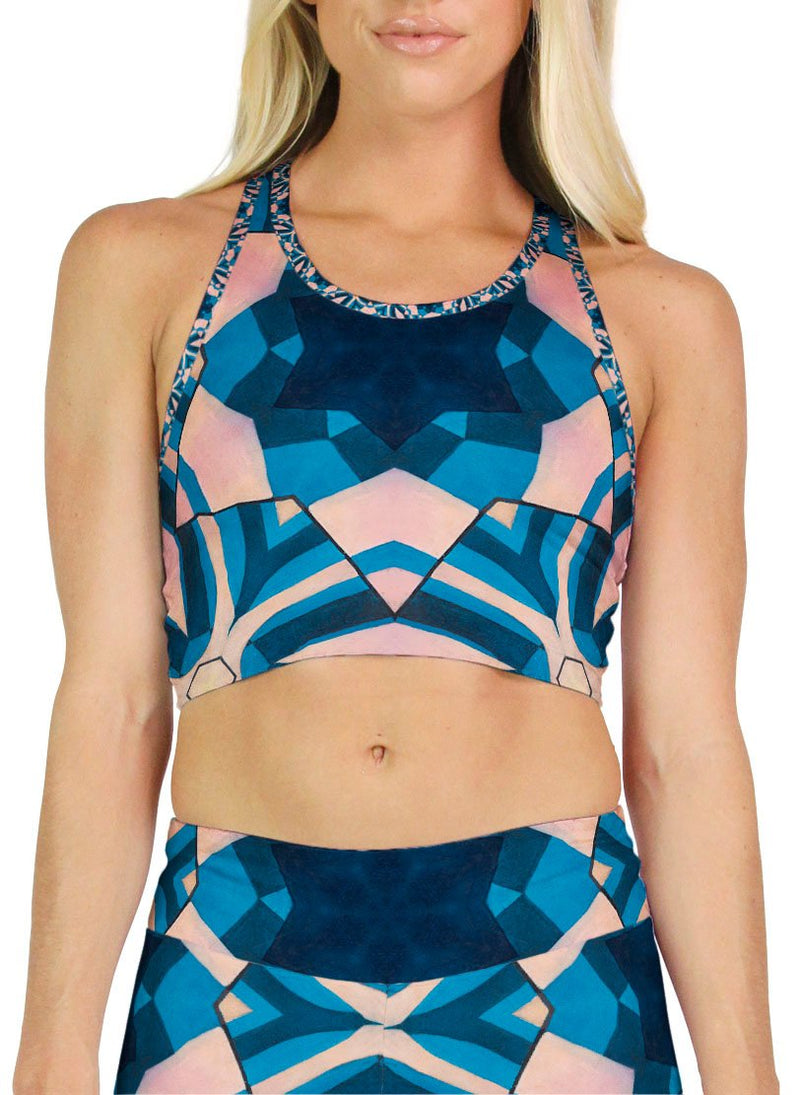 Frosted Fuck-Spokes Patterned Racerback Crop