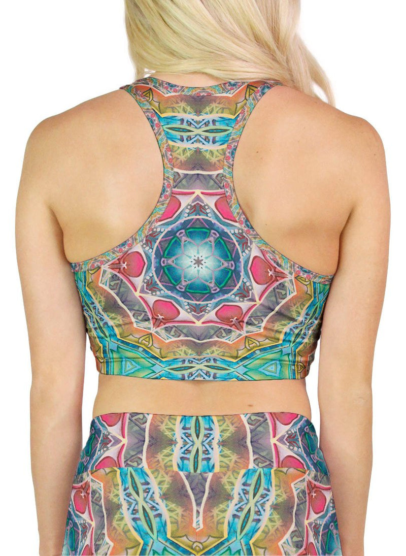 Call to Evolve Patterned Racerback Crop