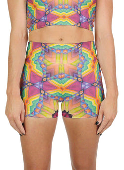 Universal Mind Patterned Active Shorts